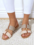 Nu-pieds en suédine et raphia à bijou - Beige - 1
