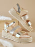 Sandales compensées à brides texturées - Argent - 1