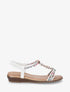 Nu-pieds à bride en T strass et perles - Blanc - 1