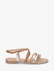Nu-pieds multibrides tressées - Camel - 1
