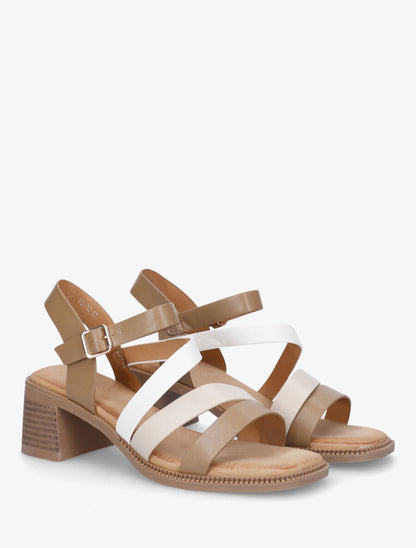 Sandales multibrides en simili - Taupe - 4