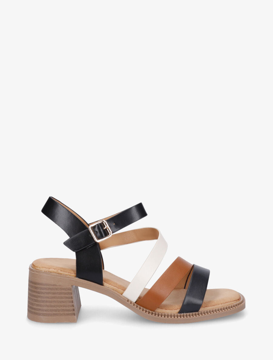 Sandales multibrides en simili - Noir - 2