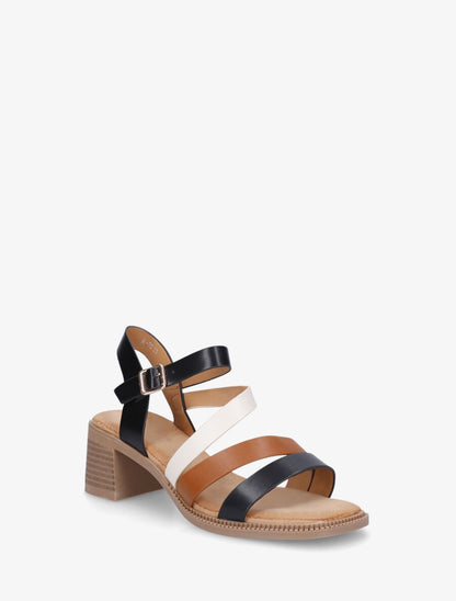 Sandales multibrides en simili - Noir - 3