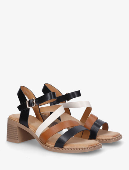 Sandales multibrides en simili - Noir - 5