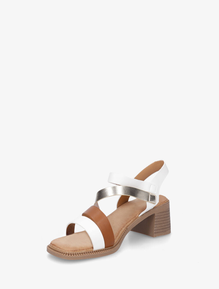 Sandales multibrides en simili - Blanc - 3