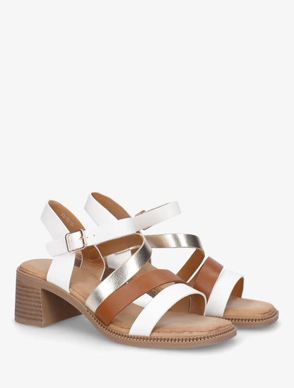 Sandales multibrides en simili - Blanc - 4