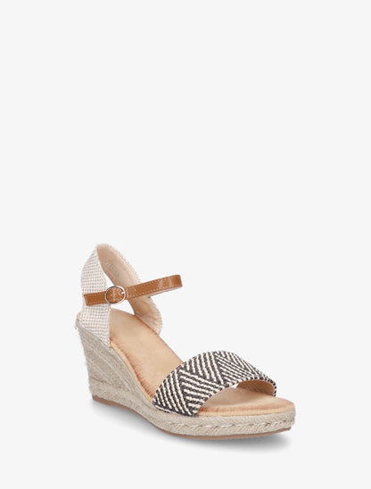 Sandales compensées hautes style espadrille - Chocolat - 2