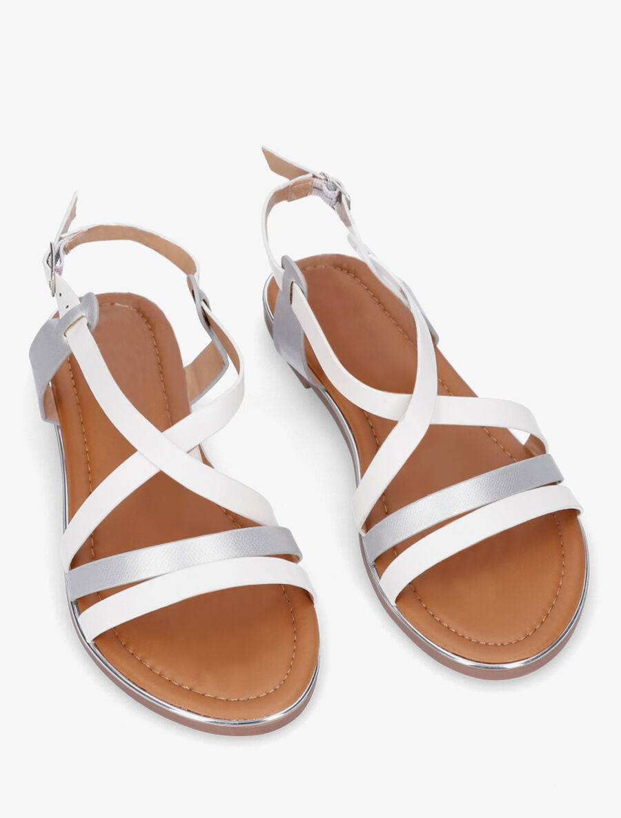 Nu-pieds croisés irisés - Blanc - 4