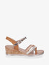 Sandales compensées à brides fantaisies - Camel - 5