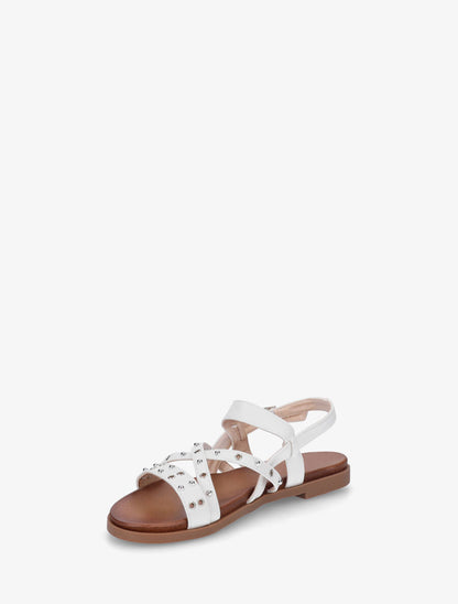 Nu-pieds cloutés en simili - Blanc - 3