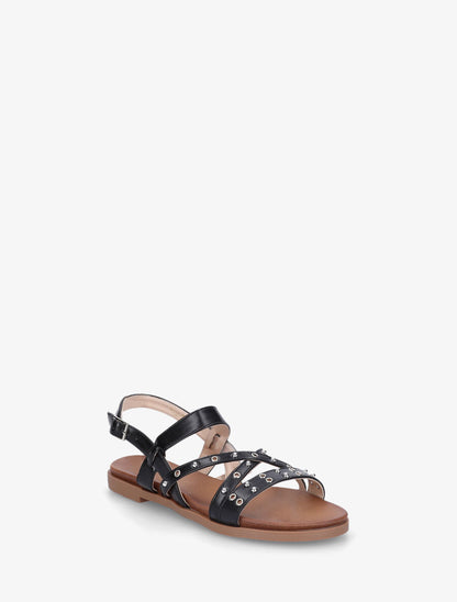 Nu-pieds cloutés en simili - Noir - 2