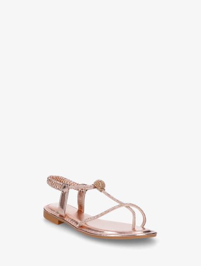 Nu-pieds en simili nacré à strass - Champagne - 2