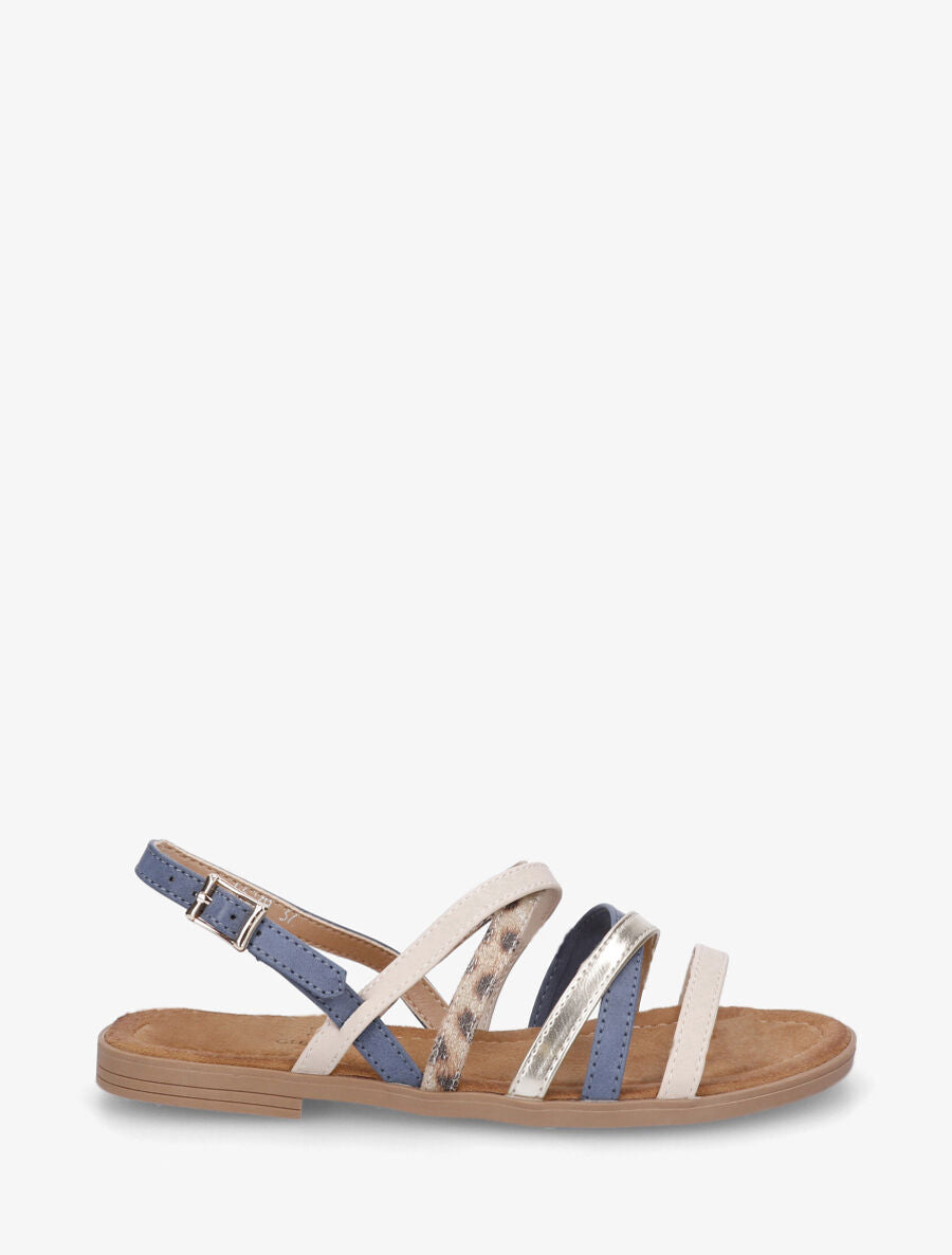 Nu-pieds à multi brides dépareillées - Bleu - 5