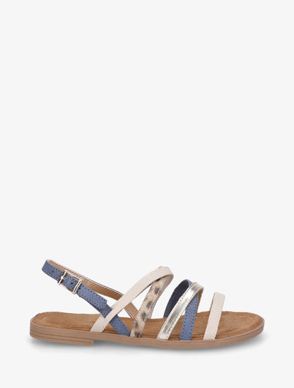 Nu-pieds à multi brides dépareillées - Bleu - 5