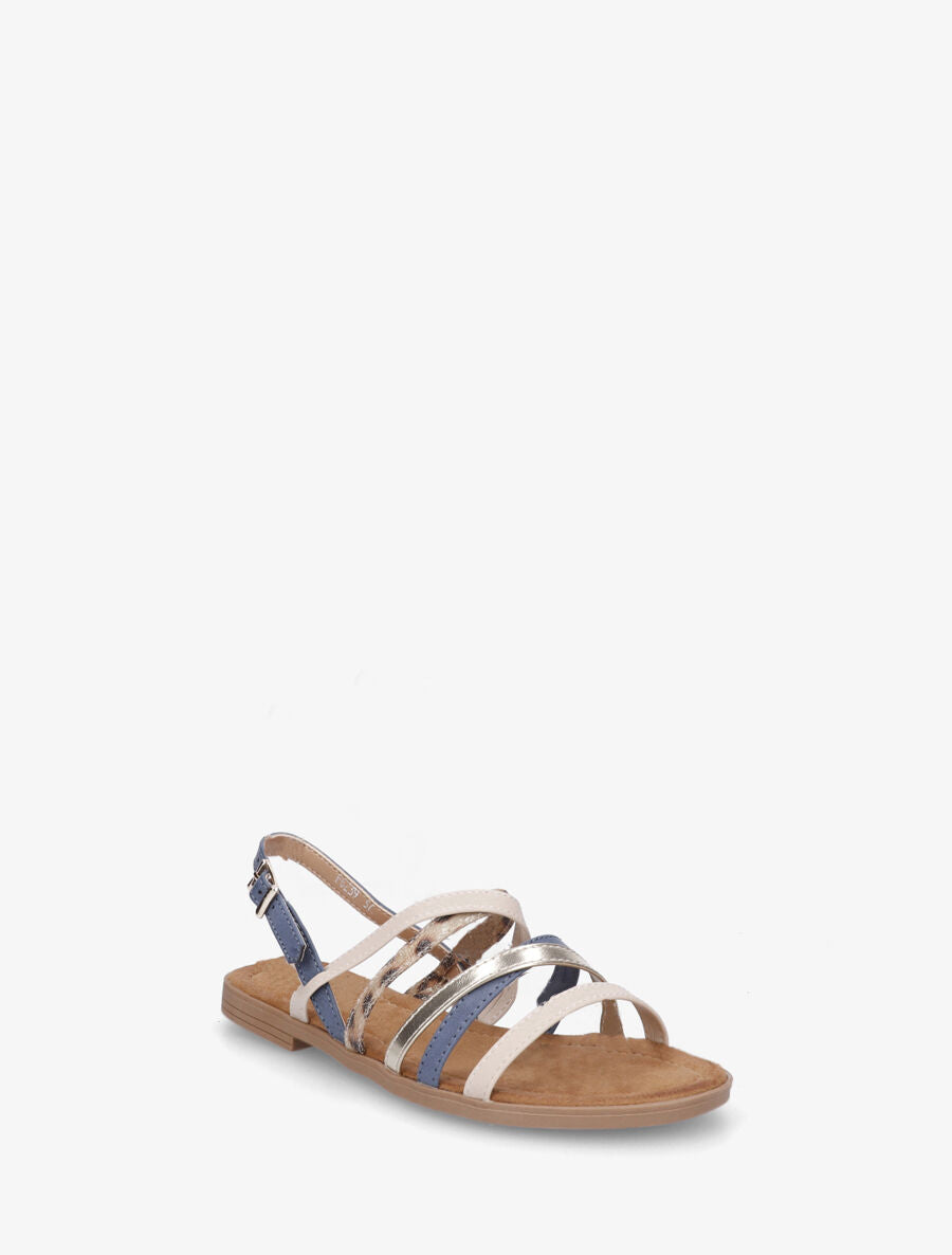Nu-pieds à multi brides dépareillées - Bleu - 2