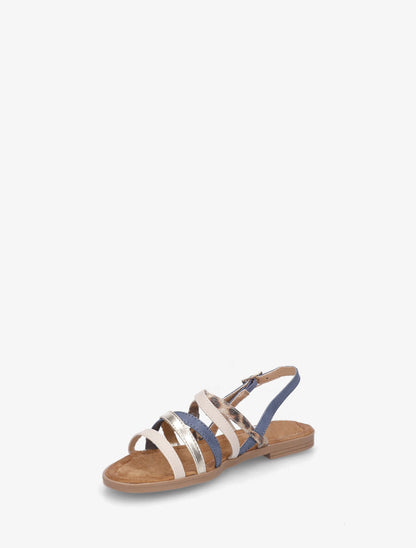 Nu-pieds à multi brides dépareillées - Bleu - 3