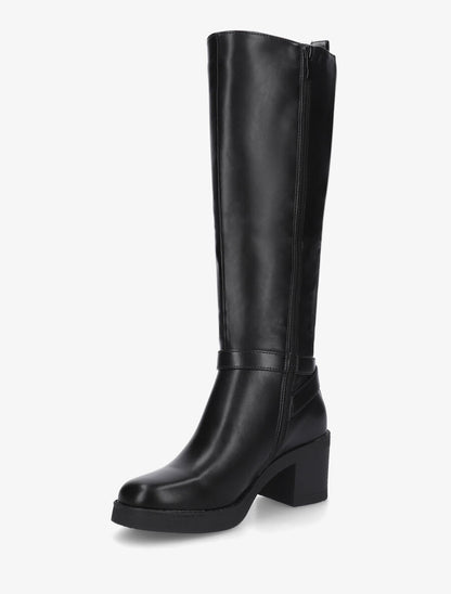 Bottes classiques en simili et talon - Noir - 3