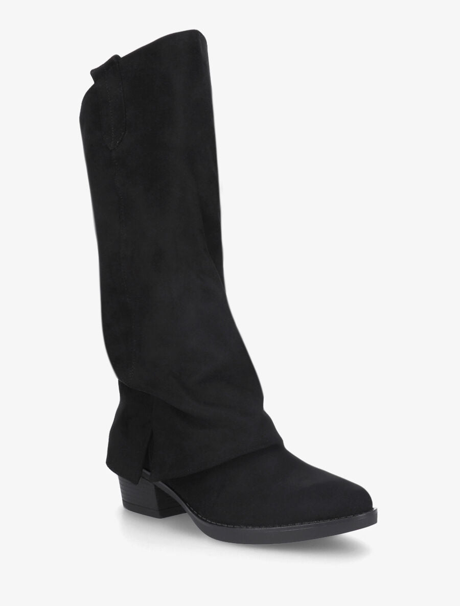 Bottes en suédine à revers - Noir - 2
