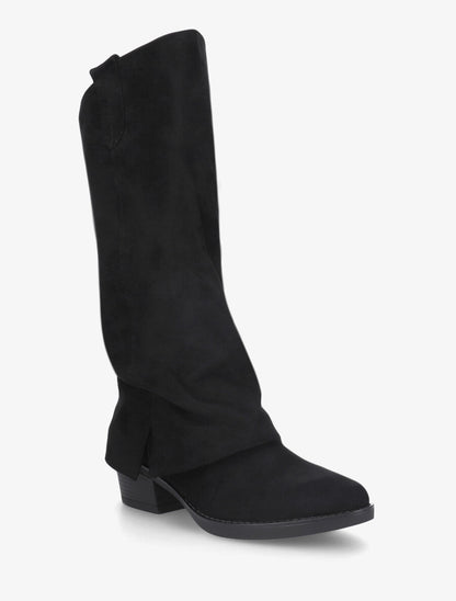Bottes en suédine à revers - Noir - 2