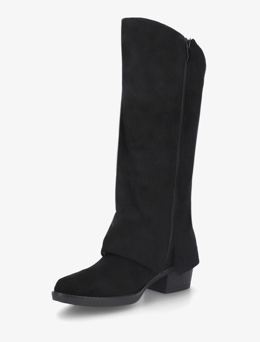 Bottes en suédine à revers - Noir - 3