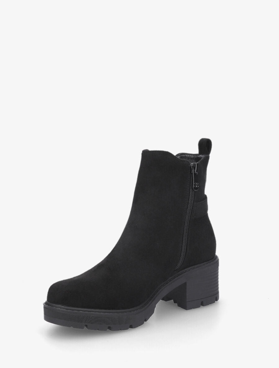 Bottines en suédine à boucle décorative - Noir - 3