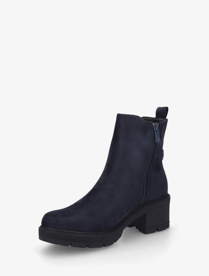 Bottines en suédine à boucle décorative - Marine - 3