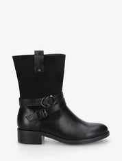 Bottines bimatière à ceinturon - Noir - 5