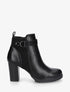 Bottines bimatière à talon haut - Noir - 5