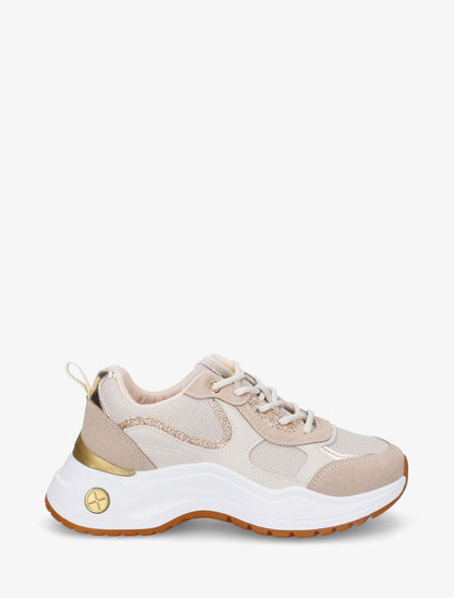 Baskets bimatière à contrefort nacré - Beige - 5