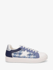 Sneakers en simili à détail étoile - Bleu - 1