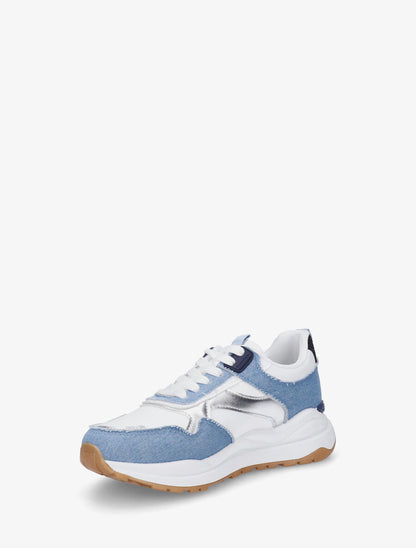 Baskets en simili effet jean - Bleu - 3