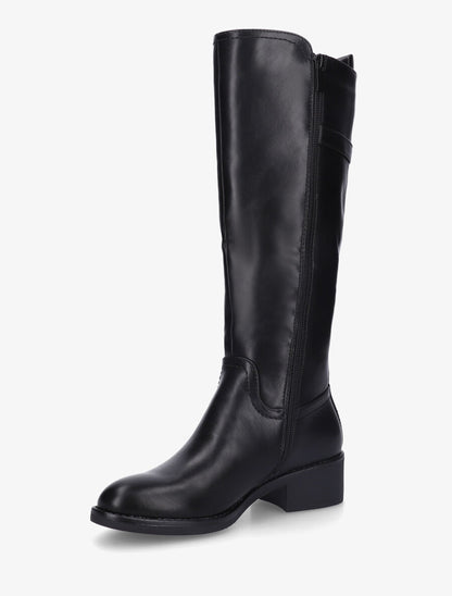 Bottes unies élastiquées à talon - Noir - 3