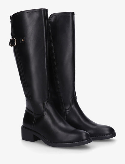 Bottes unies élastiquées à talon - Noir - 4