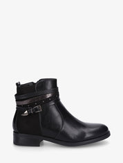 Bottines bi-matière à bandes dépareillés - Noir - 1