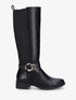 Bottes unies élastiquées et sanglées - Noir - 1