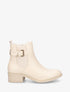 Bottines en simili style chelsea à boucle - Beige - 1