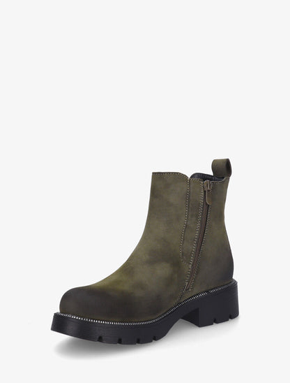 Bottines élastiquées en suédine - Kaki - 3