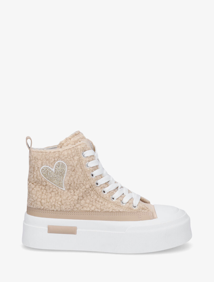 Sneakers montantes molletonnées - Taupe - 5