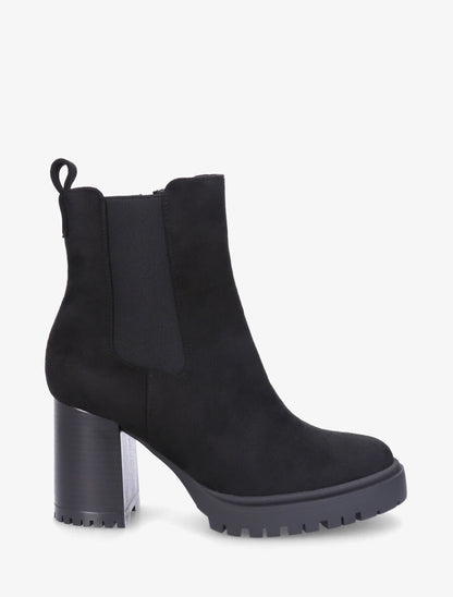 Bottines en suédine à talon haut - Noir - 5