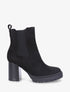 Bottines en suédine à talon haut - Noir - 5