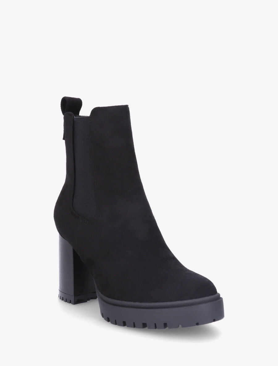 Bottines en suédine à talon haut - Noir - 2