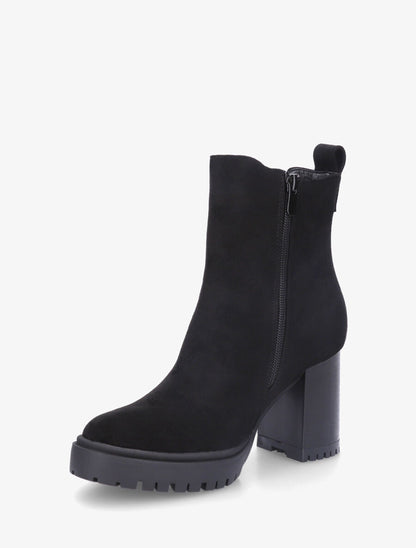 Bottines en suédine à talon haut - Noir - 3