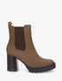 Bottines en suédine à talon haut - Taupe - 1