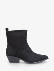 Bottines en suédine style santiags - Noir - 1