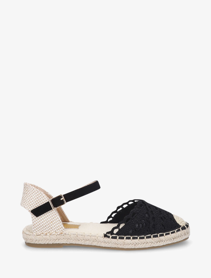 Sandales style espadrilles en crochet - Noir - 5