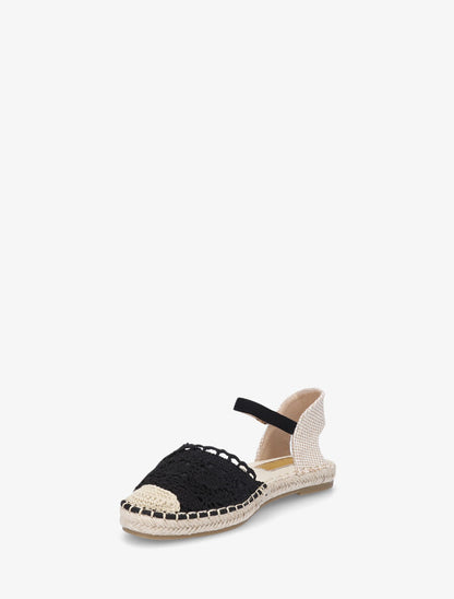Sandales style espadrilles en crochet - Noir - 3