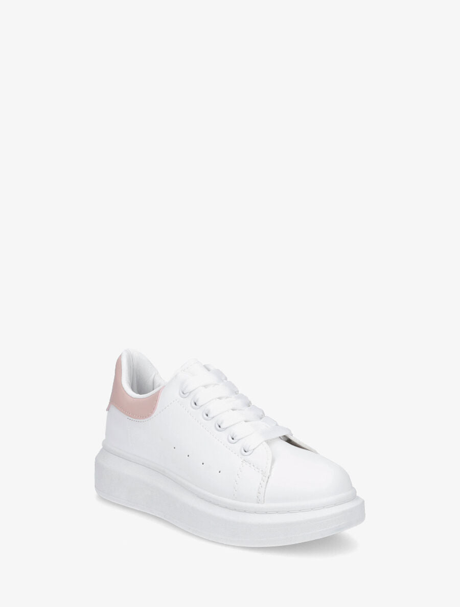 Sneakers classiques à contrefort contrastant - Blanc/rose - 2