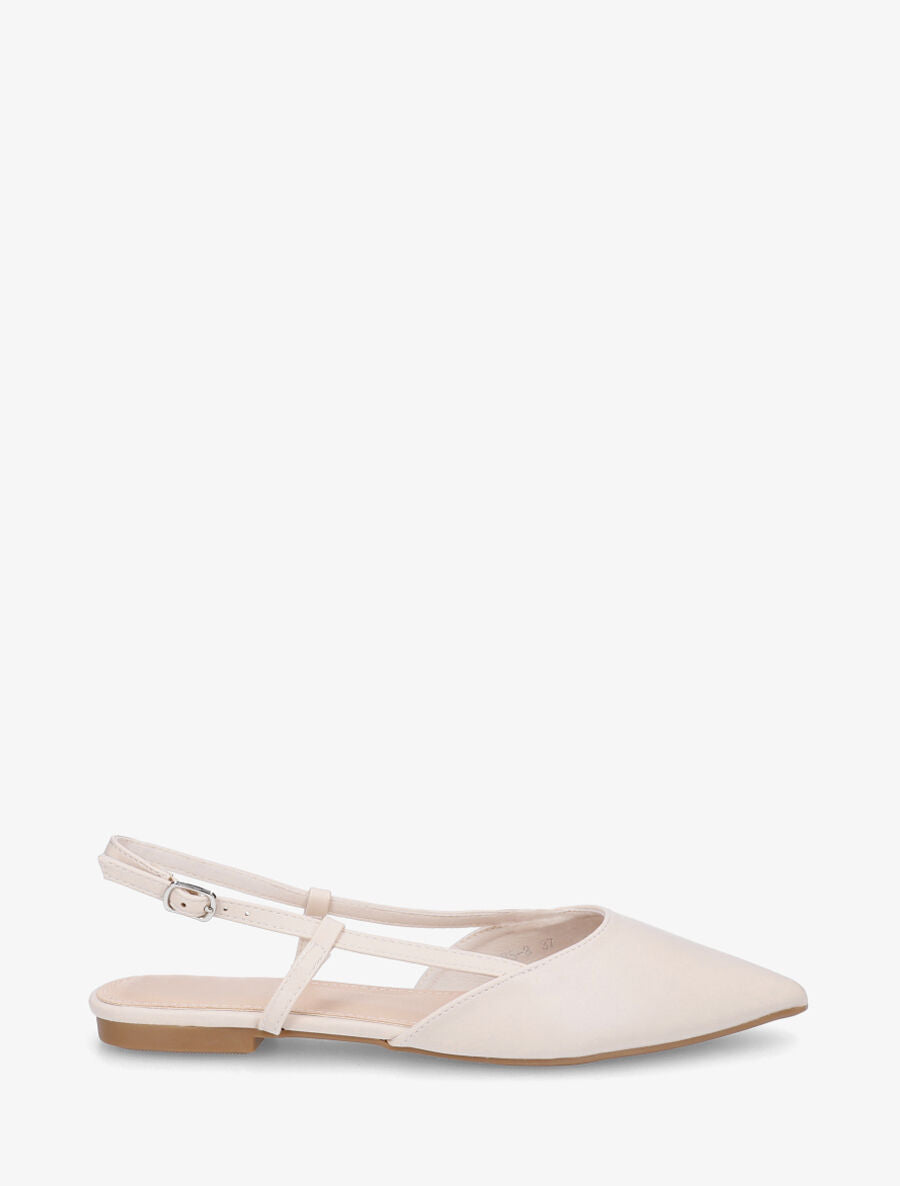 Ballerines ouvertes à bouts pointus en simili - Beige - 5