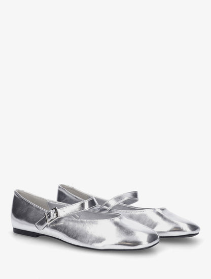 Ballerines en simili nacré à bride - Argent - 4