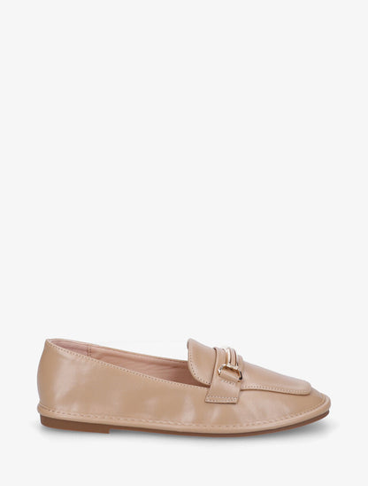 Mocassins en simili à semelle plate - Taupe - 5